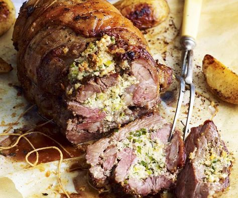 Seasoned rolled lamb shoulder with fetta and mint Meat Roll Ups, Moroccan Lamb Shanks, Lamb Shanks Slow Cooker, Orange Glazed Ham, Leg Of Lamb Recipe, Beetroot Relish, Lamb Leg Recipes, Ham Glaze Recipe, Oxtail Recipes