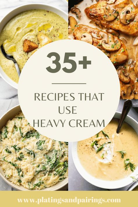 Recipes Using Heavy Cream, Recipes With Heavy Whipping Cream, Heavy Cream Sauce, Heavy Whipping Cream Recipes, Recipes Using Whipping Cream, Most Pinned Recipes On Pinterest, Heavy Cream Recipes, Luxurious Dinner, Whipped Cream Desserts