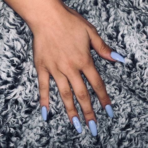 Letter D On Nails Initials, Nails With Initial D On Them, Nails With A D Initial, Nails With D Initial, D Initial On Nails, Short Blue Acrylic Nails, Nails With Boyfriends Initials, Bf Nails, Nail Ideas With Initial