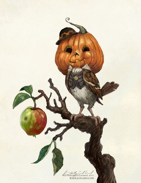 Pumpkin Sparrow Series on Behance Folklore Art, Samhain Halloween, Creepy Pictures, Halloween Artwork, Halloween Style, Halloween Illustration, Fairytale Art, Bird Pictures, Fairy Art