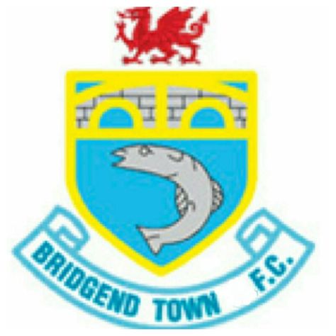 Bridgend Town FC of Wales crest. Welsh Football, British Football, Team Badge, Football Team, Football Club, Wales, Football, ? Logo, American Football