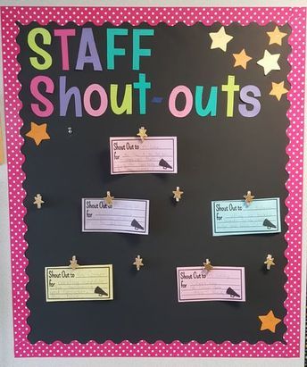 Employee Recognition Board, Faculty Room, Staff Bulletin Boards, Employee Appreciation Board, Staff Engagement, Teacher Morale, Work Bulletin Boards, Staff Appreciation Week, Staff Appreciation Gifts