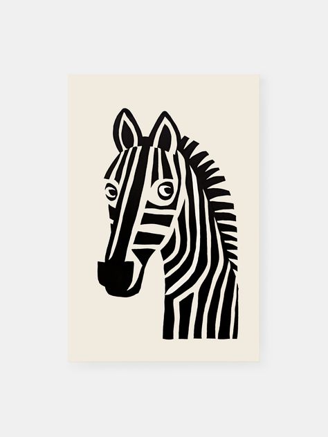 Folk Art Zebra Poster