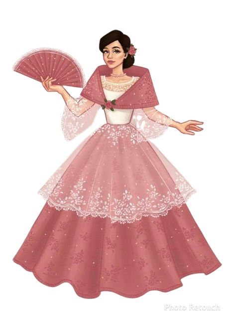 Filipino Dress Drawing, Filipiniana Dress Modern Drawing, Filipino Old Fashion, Filipino Traditional Clothing Drawing, Filipino Dresses Traditional, Philippiniana Dress, Filipina Traditional Clothes, Philippines Dress Traditional, Filipina Dress Traditional Modern