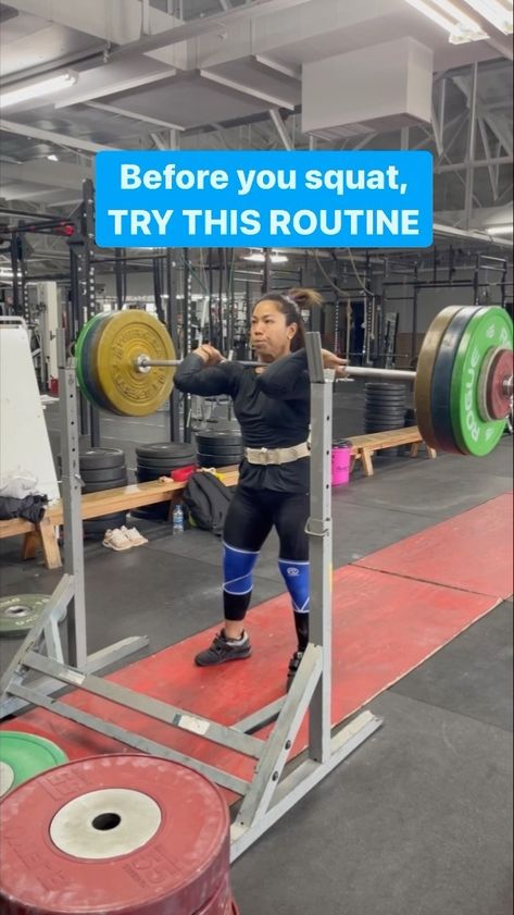 Squat University’s Instagram post: “Before you squat heavy, try this with your first few warm up sets. Have a band around your lower body to optimize the desired external…” Squat University, Lower Body, Row Machine, Gym Equipment, University, Gym, Instagram Post, Band, Instagram Posts