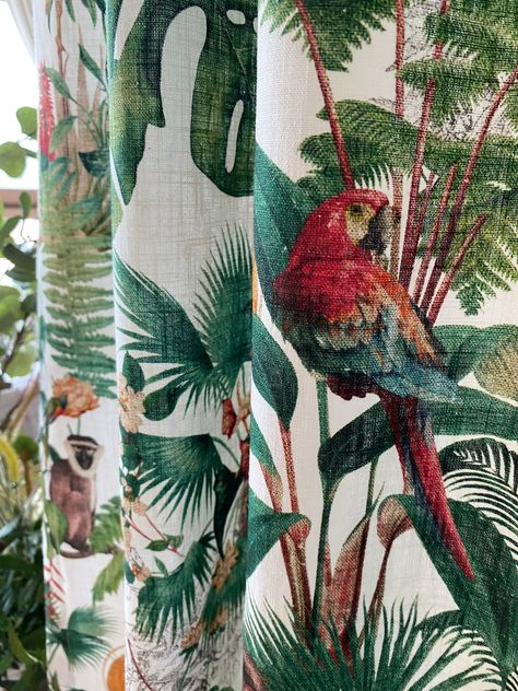 This Curtains item by cozybrown has 6 favorites from Etsy shoppers. Ships from South Korea. Listed on 26 May, 2023 Safari Interior Design, West Indies Bedroom, Tropical British Colonial Interiors, British Colonial Home, Bespoke Curtains, Tropical British Colonial, Tropical Curtains, Jungle Bedroom, Monkey Animal