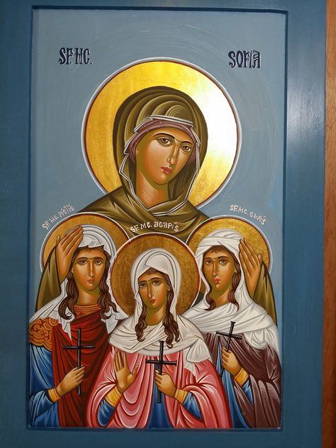 St. Sophia icon by therese daood Saint Sophia, Orthodox Iconography, Christian Icons, Orthodox Christian Icons, Byzantine Icons, Orthodox Christianity, Orthodox Icons, Drawings, Quick Saves