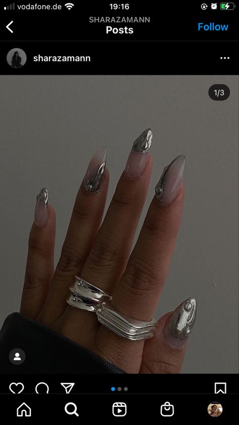 Doja Cat Nails, Amanda Rose, Cat Nails, Shine Bright Like A Diamond, Doja Cat, White Nails, Nail Salon, Silver Charms, Ontario