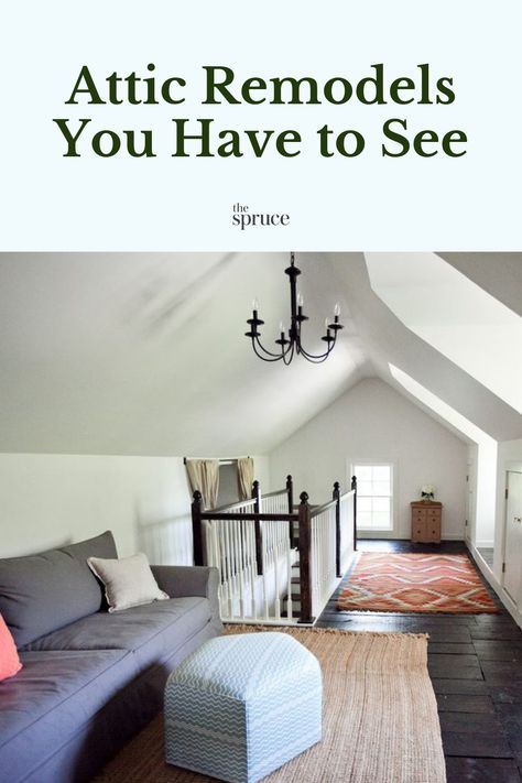 This attic remodel turned a "gross, dark, barn-ish" attic into a light-filled, clean living space. #AtticIdeas #AtticRemodel #AtticMakeover #TheSpruce Finished Attic Office, Attic Spaces Low Ceiling, Tiny Attic Ideas, Small Attic Ideas Low Ceilings, Finished Attic Ideas, Attic Remodel Before And After, Small Attic Ideas, Attic Bonus Room, Attic Conversion Ideas