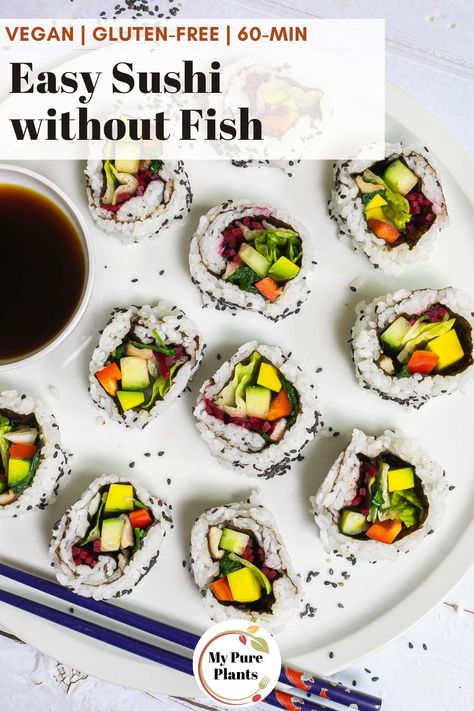 Sushi Rolls Recipe, Easy Sushi Rolls, Traditional Sushi, Nuts Recipes, Vegan Sushi Rolls, Veggie Rolls, Healthy Sushi, Seafood Sushi, Maki Sushi