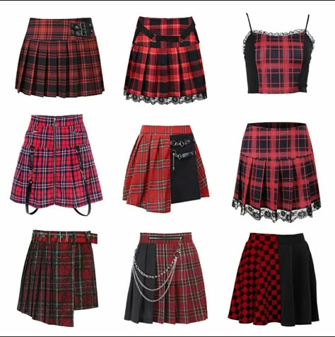 Gidle Concert, Red Plaid Outfit, Tartan Skirts, I Think I'm In Love, Korean Skirt, Color Clothes, I'm In Love, Dress Sewing Patterns, Larp