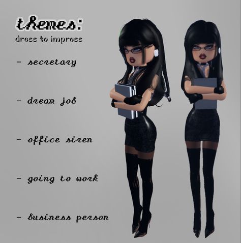 non - vip :)  #dresstoimpress #roblox #dti   fashion outfit work secretary office siren Dti Outfits Roblox Theme Secretary, Dress To Impress Roblox Secretary, Dti Office Siren Outfit, Dti Outfits Secretary, Work Siren Outfit, Office Siren Dti Outfit, Secretary Outfits Dress To Impress, Office Siren Outfits Dress To Impress, Dti Secretary Outfit Ideas