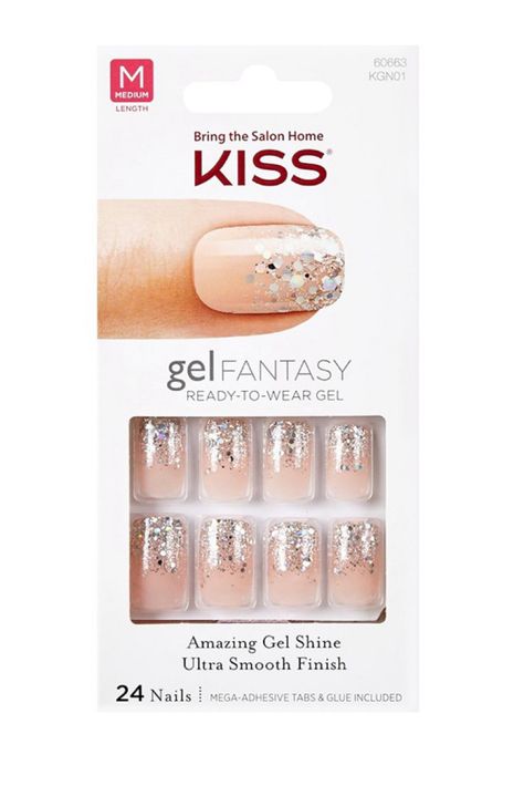 Kiss Gel Fantasy Nails, Impress Nails, Summer Acrylic, Glitter Manicure, Pink Gel Nails, Kiss Nails, Gel Glue, Fantasy Nails, Dip Nails