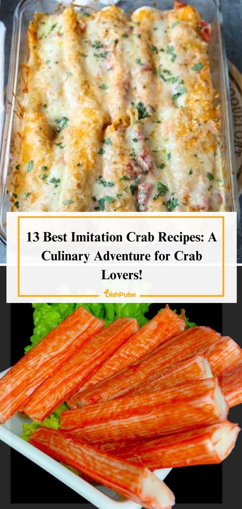 Embark on a culinary adventure for crab lovers with the 13 Best Imitation Crab Recipes! From sushi rolls to creamy dips, indulge in delicious creations that capture the essence of the sea. 🦀🍣🍴 


#DishPulse #ImitationCrabCreations #SeafoodLove #RecipeInspiration #CulinaryAdventure #FoodieFaves #HomeCooking Cheesy Crab Bake, Immigration Crab Recipes, Recipes With Crab Sticks, Crab Breakfast Recipes, Crab Meat Casserole Recipes, Immation Crab Meat Recipes, Imitatation Crab Recipe Ideas Easy, Artificial Crab Recipes, Imation Crab Recipes Easy