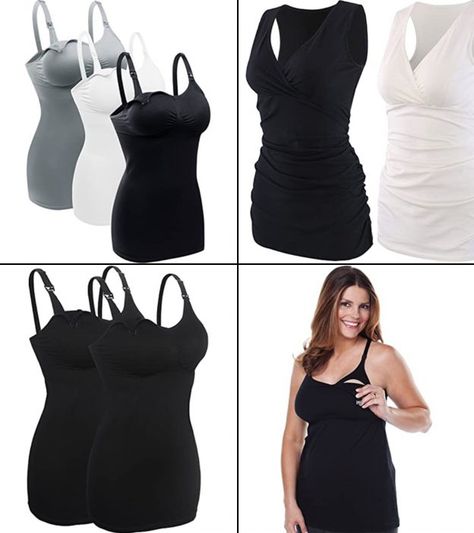 13 Best Nursing Tank Tops For Breastfeeding Moms In 2022 Cheap Nursing Tops, Stretch Nursing Friendly Tank Top, Postpartum Outfits Summer, Bra Top Outfit, Post Pregnancy Clothes, Everyday Stretch Nursing-friendly Top, Stretch Camisole Nursing Bra With Built-in Bra, Nursing Friendly Outfits, Nursing Tank Top