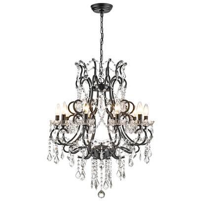 House of Hampton® 52'' Abhirup 5 - Blade Crystal Ceiling Fan with Pull Chain and Light Kit Included & Reviews | Wayfair Black Candle, Classic Chandelier, Wrought Iron Chandeliers, Crystal Flowers, Candle Style Chandelier, Iron Chandeliers, Hanging Crystals, Traditional Chandelier, Drum Chandelier