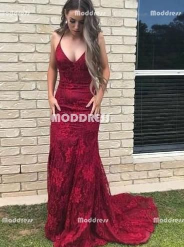 d961e9f236177d65d21100592edb0769desc43949799ri Red Lace Prom Dress, Prom Dress With Train, Burgundy Prom, Red Mermaid, Mermaid Prom Dresses Lace, Backless Evening Dress, Burgundy Prom Dress, Lace Prom Dress, Backless Prom Dresses