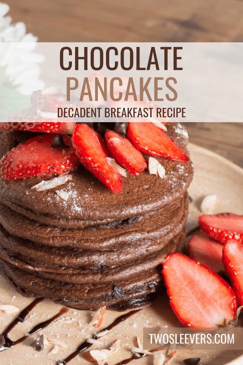 Chocolate Pancakes | Best Chocolate Pancake Recipe Cocoa Pancakes, Chocolate Pancake Recipe, Chocolate Sourdough Pancakes, Easy Chocolate Pancakes, Gluten Free Chocolate Pancakes, Chocolate Peanut Butter Pancakes, Chocolate Pancakes Healthy, Easy Chocolate Pancake Recipe, How To Make Chocolate Pancakes