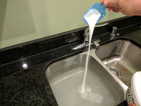 How to unclog a kitchen sink using things you already have around the house - CNET Unclog Kitchen Sink, Kitchen Sink Clogged, Unclog Sink, Kitchen Sink Diy, Best Kitchen Sinks, Double Kitchen Sink, Unclog Drain, Cleaning Techniques, Canned Heat