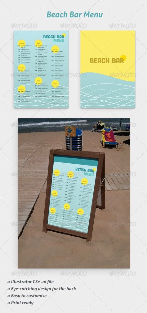 Beach Bar Menu Design, Beach Branding, Outdoor Restaurant Design, Menu Food, Menu Printing, Beach Cafe, Catering Menu, Beach Shack, Restaurant Menu Design