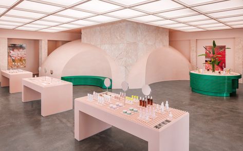 Glossier Miami, Glossier Store, Underwater Room, Palm Court, Interior Architecture Drawing, Institute Of Contemporary Art, Murano Glass Chandelier, Sense Of Place, Design District