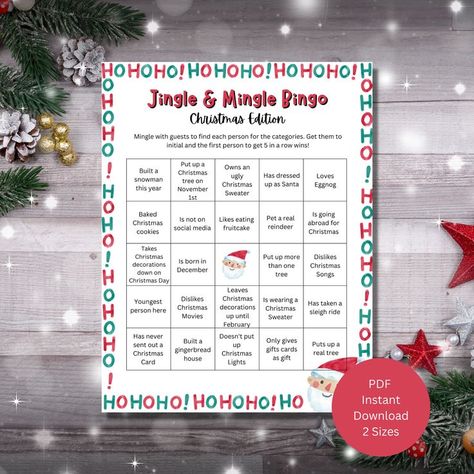 Looking for an Icebreaker Christmas game that everyone can play, and gets everyone socializing while enjoying it? Then you need this Jingle and Mingle Christmas Bingo. #christmasgames #christmasofficegames #christmasworkgames #icebreakergames #christmaspartygames Office Christmas Games, Christmas Office Games, Christmas Abroad, People Interacting, Jingle And Mingle, Fun Holiday Games, Icebreaker Games, Games Christmas, Christmas Bingo