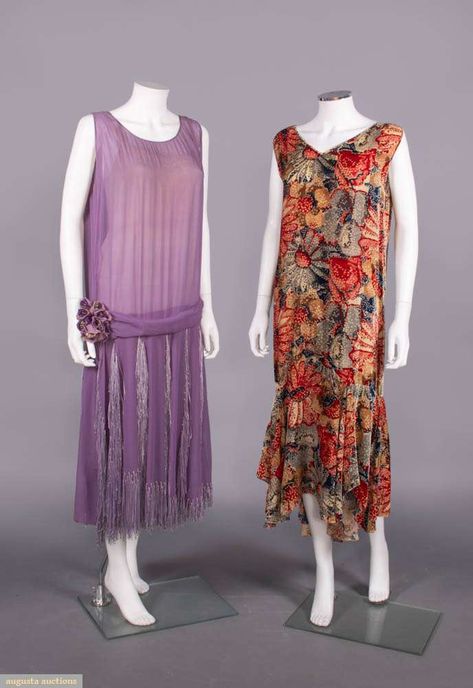 Two Silk Or Velvet Party Dresses, Mid-late 1920s, Augusta Auctions,  February 14th, 2024 - Vintage for Valentines, Lot 185 Art Deco Clothing, Style Année 20, 1920s Dresses, Flapper Dresses, Velvet Party Dress, 1920 Fashion, Fashion Through The Ages, 1920's Fashion, 1920s Flapper Dress