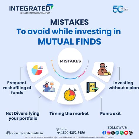 Investing in mutual funds can be a great way to grow your wealth, but avoid these common mistakes for a smoother journey. 🌱💡 #mutualfunds #sip #financialplanning #avoidmistakes #financetips #integratedenterprises Mutual Funds Investing Ideas, Mutual Funds India, Mutual Funds Investing, Market Risk, Mutual Fund, Mutual Funds, Finance Investing, Design Posters, July 10