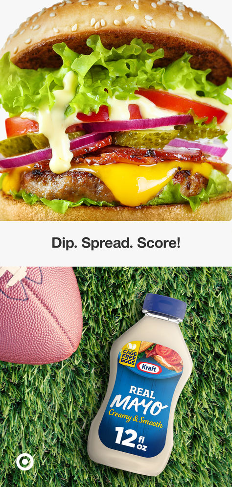 Add flavor to your celebrations with Kraft Real Mayo. Creamy & light, it works well as a spread or a dip with all your game-day favorites. Get it at Target. Snacks From Target, Tailgating Food, Gourmet Sandwiches, Game Day Snacks, Barefoot Contessa, Aesthetic Board, Summer Grilling, Lunch To Go, Dinner Options