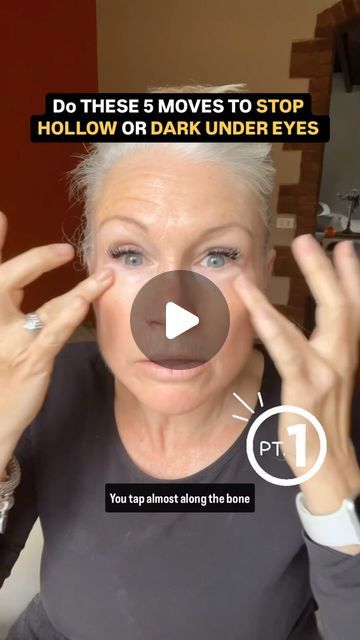 Liz Wadden | Face Yoga Specialist on Instagram: "Tear Trough Lines (the hollow or dark area under the eyes) can be improved with face yoga & massage techniques targeting the muscles around the eyes, promoting better circulation & reducing puffiness or sagging. 

Here are 5️⃣ effective face yoga techniques to help reduce or prevent tear trough lines:

1. Eye Tapping 
This gentle massage helps improve blood circulation around the eyes, reducing dark circles and puffiness, and helping to plump the under-eye area.

- Use your ring fingers (they apply the least pressure) and gently tap around your eyes in a circular motion.
- Start from the inner corners, work up along your brow bone, and then come down under your eyes.
- Repeat this tapping motion for about 1-2 minutes.

2. “V”
This exercise h How To Fix Hollow Eyes, Face Yoga For Eye Wrinkles, Face Yoga For Under Eye Bags, Tear Trough Exercise, How To Get Rid Of Sunken Under Eyes, How To Fix Sunken Eyes, Plump Under Eyes, Gua Sha For Eyes, Face Yoga For Eyes