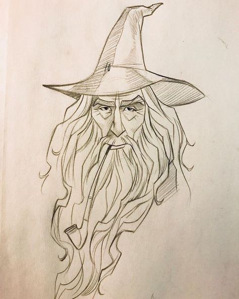 Gandalf Tattoo, Wizard Drawings, Harry Potter Sketch, Tattoos Celebrities, Outdoors Quotes, Lotr Tattoo, Ring Sketch, Lord Of The Rings Tattoo, Hobbit Art