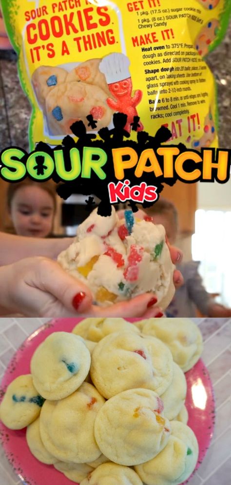 Sour Patch Recipes, Sour Patch Dessert, Sour Patch Cookies, Sour Desserts, Sour Snacks, Sour Candy Recipe, Easter Candy Recipes, Interesting Cookies, Homemade Snacks Recipes