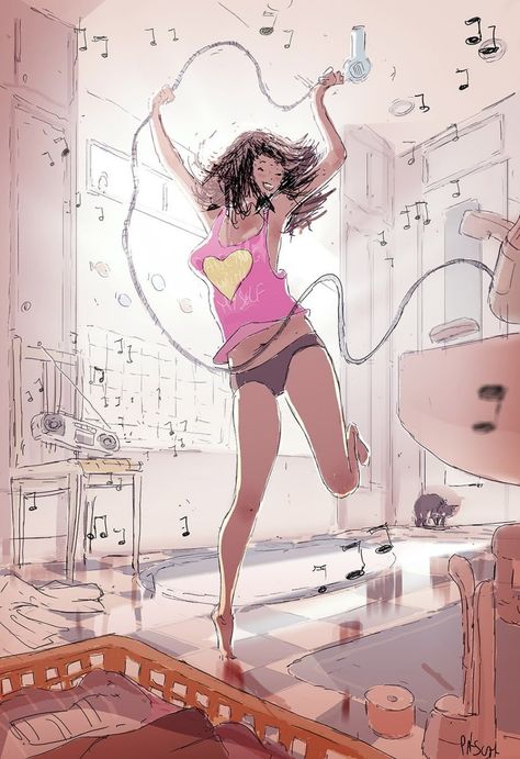 Dancing With Myself, Pascal Campion, Notes Art, Billy Idol, Whimsical Illustration, Dreamy Art, Bathroom Art, Ho Ho Ho, Art Plastique