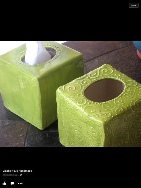 Tissue box Pottery Tissue Holder, Pottery Tissue Box Cover, Clay Tissue Box Cover, Clay Tissue Holder, Ceramic Tissue Box Cover, Clay Pottery Aesthetic, Napkin Holder Ideas, Ice Cream Stick Crafts, Clay Bath