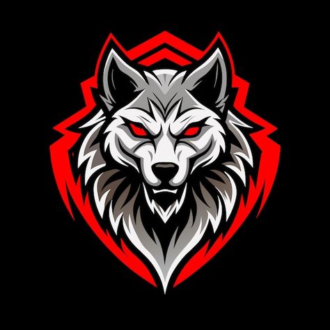 Wolf gaming logo red and black | Premium Vector #Freepik #vector Wolf Gaming Logo, Red Logo Design, Basketball Background, Ramadan Kareem Vector, Gaming Logo, Red Wolf, Technology Icon, Mascot Design, Game Logo