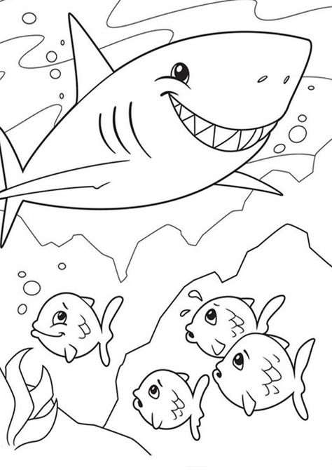 Free  Easy To Print Shark Coloring Pages - Tulamama Shark Craft, Worksheet Coloring, Crayola Coloring Pages, Fish Coloring Page, Shark Coloring Pages, Shark Birthday Party, Cute Shark, Shark Party, Shark Birthday