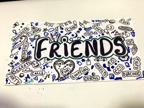 Friendship doodle!! Art by RupaliGoyal Doodle Art For Friendship, Friendship Mandala Art, Bff Doodles Friendship, Friendship Doodles Art, Friendship Doodles, Doodle Friendship, Friendship Doodle, Friends Doodle, List Journal