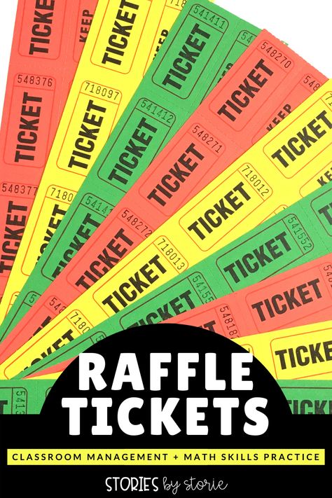 Raffle tickets are a great way to practice math skills in the classroom, but did you know they can be a great management tool, too? Learn how I have used math tickets in my 2nd and 3rd grade classroom. Raffle Ticket Classroom Management, Ticket System In Classroom, Middle School Rewards, Middle School Classroom Management, Classroom Store, Classroom Awards, 3rd Grade Classroom, Class Management, Middle School Classroom