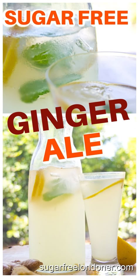 Sugar Free Homemade Ginger Ale Recipes Using Fresh Ginger, Fresh Ginger Recipes, Recipes Using Ginger, Low Carb Starbucks Drinks, Ginger Ale Recipe, Blended Coffee Drinks, Homemade Ginger Ale, Cold Drinks Recipes, Ale Recipe