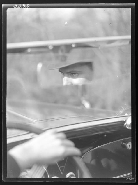 [Reflection of man in rearview mirror] Photo Negative, Mirror Reflection, White Car, Glass Plates, Car Mirror, Rearview Mirror, Rear View Mirror, Rear View, Writing Prompts