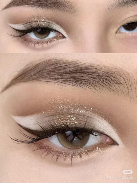 Brown Doe Eye Makeup, Winter Formal Makeup Looks, Makeup For Black Dress, Neutral Makeup Looks, Doe Eye Makeup, Makeup Layout, Mekap Mata, Shimmer Makeup, Eye Makeup Techniques