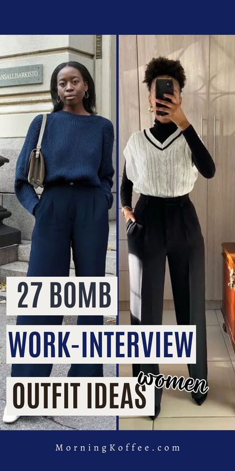 Here are 27 professional and stylish outfit ideas suitable for women to wear to a job interview. Whether you prefer a traditional business look or a more contemporary style, you'll find inspiration for acing your job interview with confidence and grace wrk interview outfits, modest job-interview outfits, creative outfit ideas for work inteview Womens Suits Professional Interview Outfits, Business Professional Interview Outfit Woman, Interview Outfit With Sneakers, Tech Professional Outfit, Tech Interview Outfit Women, Women Job Interview Outfits, Interview Outfit Women 2024, Creative Work Outfits Women, What To Wear To Interview Woman