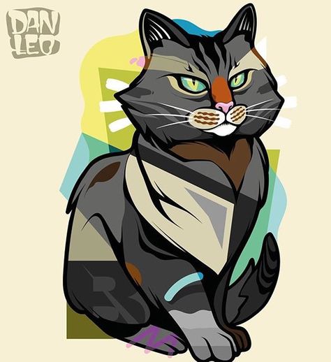 Dan Leo Art, Leo Art, Leo Design, 3d Graffiti, Optical Illusion, Graphic Artist, Optical Illusions, Cat Love, Digital Artwork