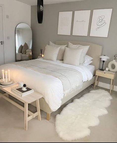 White Room Decor Bedroom, Nyc Rooms, White Room Decor, Luxury Room Bedroom, Future Apartment Decor, White Bed, Vanilla Girl, Redecorate Bedroom, Apartment Decor Inspiration