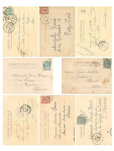 Free Printable Vintage Envelope Ephemera Sheets — The Art Scavenger Vintage Paper Printable Free, Vintage Postcards Printable, Sample Business Cards, Collage Ephemera, Vintage School Supplies, Fruit Collage, Free Paper Printables, Nostalgic Beauty, Journaling Collage