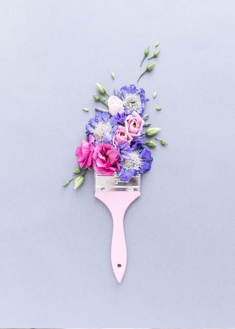 Comb, White Flowers, Purple, Flowers, Wall, Hair, Pink, Blue, White