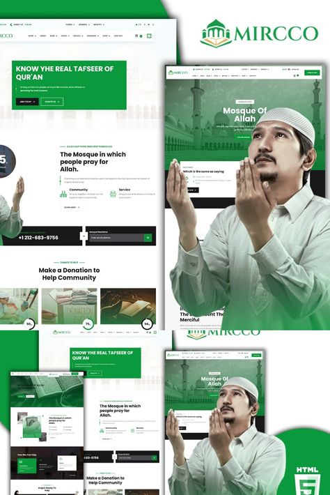 Mircco Muslim Mosque HTML5 Website Template Website Landing Page, Free Website Templates, Templates Free Download, Website Templates, Website Template, Landing Page, Design Elements, Free Download, Design