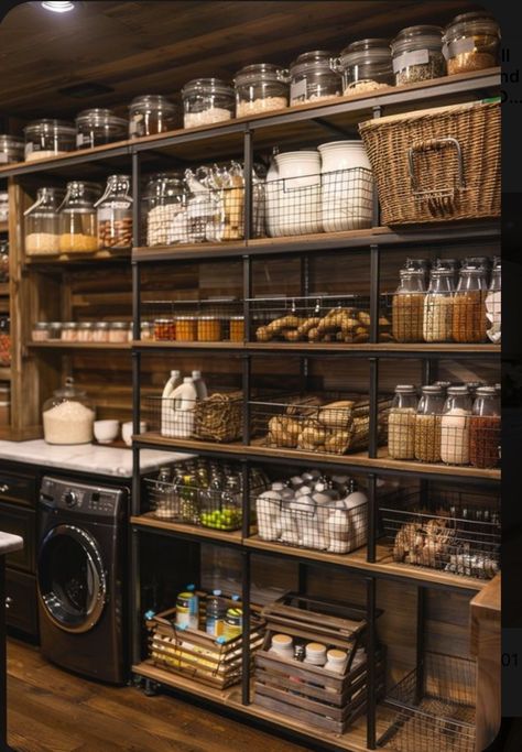 Pantry Interior, Dream Pantry, Pantry Laundry, Decor Paintings, Pantry Remodel, Casa Country, Laundry Room Inspiration, Kitchen Pantry Design, Cold Room