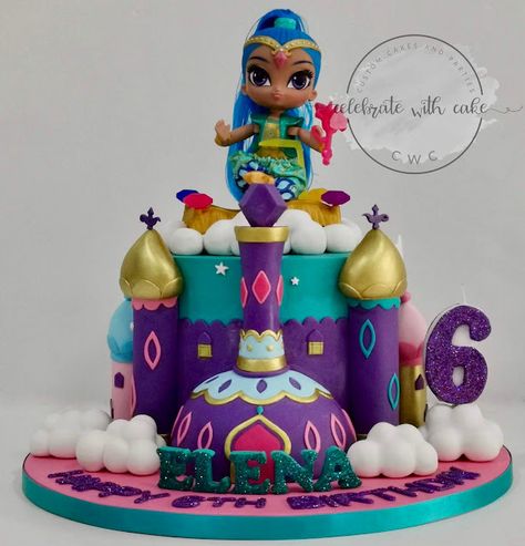 Shimmer and Shine featuring Shine Cake Sparkle And Shine Birthday Cake, Shimmer And Shine Cake Ideas, Shimmer And Shine Drawings, Shimmer And Shine Birthday Cake, Shimmer And Shine Wallpaper, Shimmer And Shine Birthday Party, Shimmer And Shine Cake, Shimmer Y Shine, Princess Castle Cake