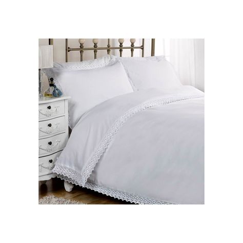 Lacey White Duvet Cover and Pillowcase Set All White Decor, Light Blue Bedroom, White Duvet Cover, Zen Bedroom, White Duvet Covers, Polycotton Fabric, White Sheets, White Duvet, Cute Bedroom